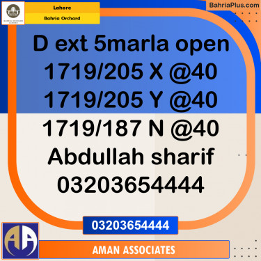 Residential Plot for Sale in Bahria Orchard, Lahore - (BP-271712)