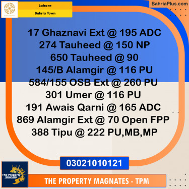 Residential Plot for Sale in Bahria Town, Lahore - (BP-271755)