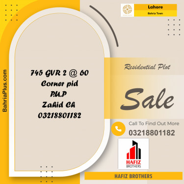 Residential Plot for Sale in Bahria Town, Lahore - (BP-271771)