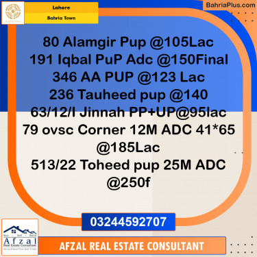 Residential Plot for Sale in Bahria Town, Lahore - (BP-271786)