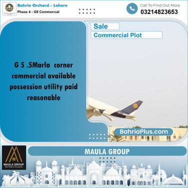 5 Marla Commercial Plot for Sale in Phase 4 - G5 Commercial -  Bahria Orchard, Lahore - (BP-271819)