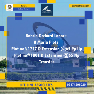 8 Marla Residential Plot for Sale in Bahria Orchard, Lahore - (BP-271836)