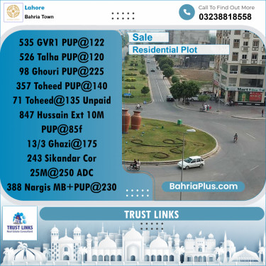 Residential Plot for Sale in Bahria Town, Lahore - (BP-271849)