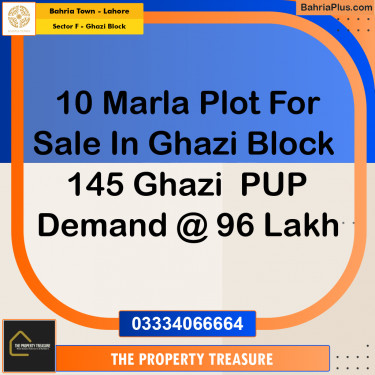 10 Marla Residential Plot for Sale in Sector F - Ghazi Block -  Bahria Town, Lahore - (BP-271953)