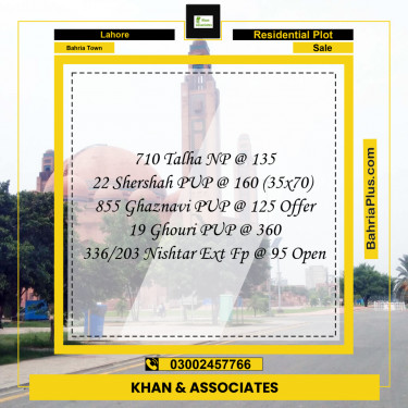 Residential Plot for Sale in Bahria Town, Lahore - (BP-271965)