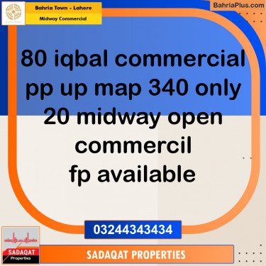 7.33 Marla Commercial Plot for Sale in Midway Commercial -  Bahria Town, Lahore - (BP-272028)