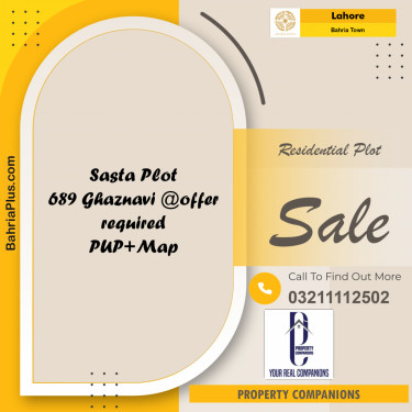 Residential Plot for Sale in Bahria Town, Lahore - (BP-272073)