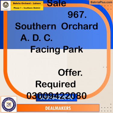 8 Marla Residential Plot for Sale in Phase 1 - Southern District -  Bahria Orchard, Lahore - (BP-272131)