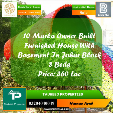 10 Marla Residential House for Sale in Sector E - Johar Block -  Bahria Town, Lahore - (BP-272137)