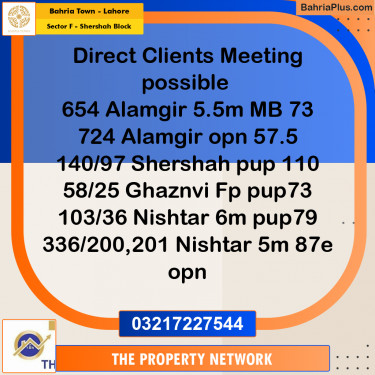 5 Marla Residential Plot for Sale in Sector F - Shershah Block -  Bahria Town, Lahore - (BP-272176)