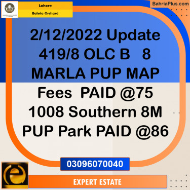 8 Marla Residential Plot for Sale in Bahria Orchard, Lahore - (BP-272186)