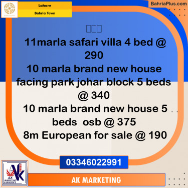 10 Marla Residential House for Sale in Bahria Town, Lahore - (BP-272202)