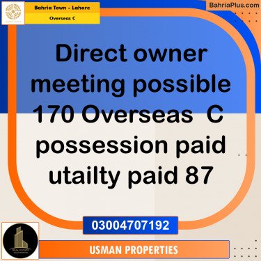 5 Marla Residential Plot for Sale in Overseas C -  Bahria Town, Lahore - (BP-272246)