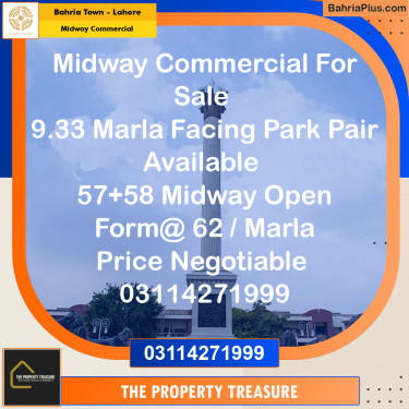 9 Marla Commercial Plot for Sale in Midway Commercial -  Bahria Town, Lahore - (BP-272296)