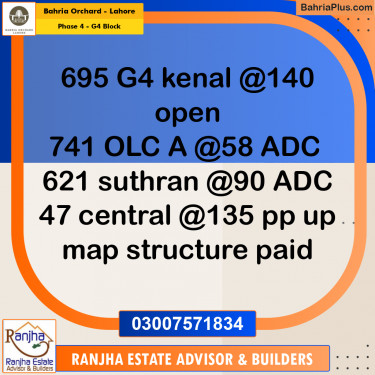 1 Kanal Residential Plot for Sale in Phase 4 - G4 Block -  Bahria Orchard, Lahore - (BP-272341)