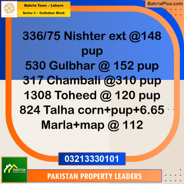 10 Marla Residential Plot for Sale in Sector C - Gulbahar Block -  Bahria Town, Lahore - (BP-272388)