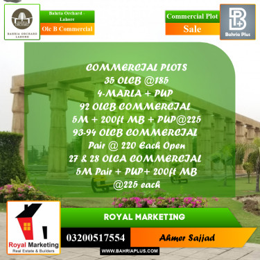 Commercial Plot for Sale in OLC B Commercial -  Bahria Orchard, Lahore - (BP-272403)
