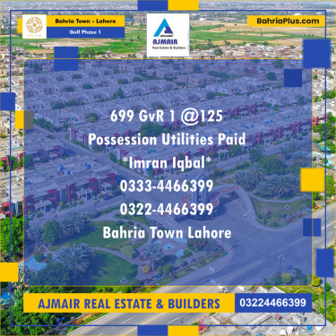 10 Marla Residential Plot for Sale in Golf Phase 1 -  Bahria Town, Lahore - (BP-272404)