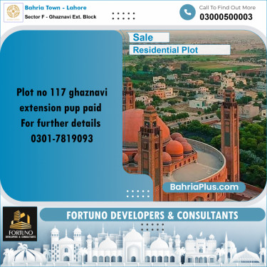 5 Marla Residential Plot for Sale in Sector F - Ghaznavi Ext. Block -  Bahria Town, Lahore - (BP-272412)