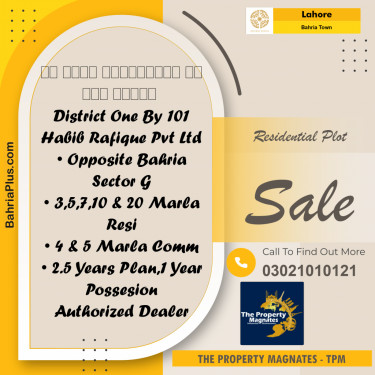 Residential Plot for Sale in Bahria Town, Lahore - (BP-272431)