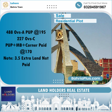 Residential Plot for Sale in Bahria Town, Lahore - (BP-272439)