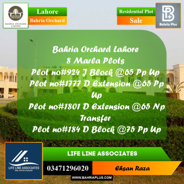 8 Marla Residential Plot for Sale in Bahria Orchard, Lahore - (BP-272460)