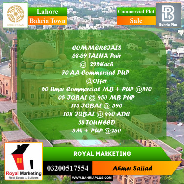 Commercial Plot for Sale in Bahria Town, Lahore - (BP-272466)