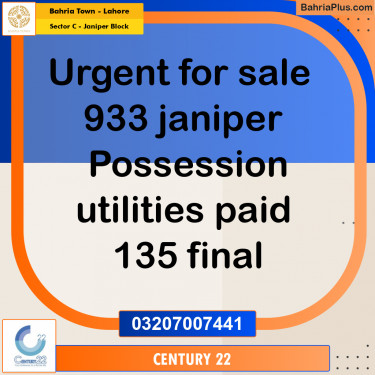 10 Marla Residential Plot for Sale in Sector C - Janiper Block -  Bahria Town, Lahore - (BP-272482)