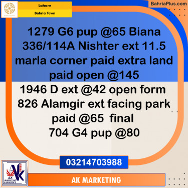 Residential Plot for Sale in Bahria Town, Lahore - (BP-272500)