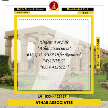 5 Marla Residential Plot for Sale in Phase 2 - G Block -  Bahria Orchard, Lahore - (BP-272521)