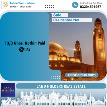 1 Kanal Residential Plot for Sale in Sector F - Ghazi Block -  Bahria Town, Lahore - (BP-272567)