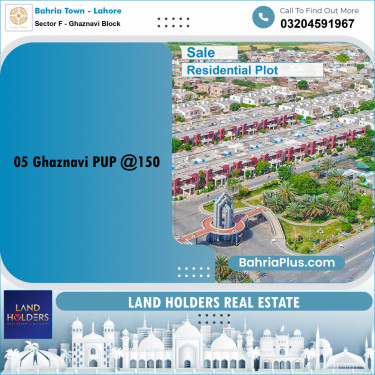 10 Marla Residential Plot for Sale in Sector F - Ghaznavi Block -  Bahria Town, Lahore - (BP-272611)