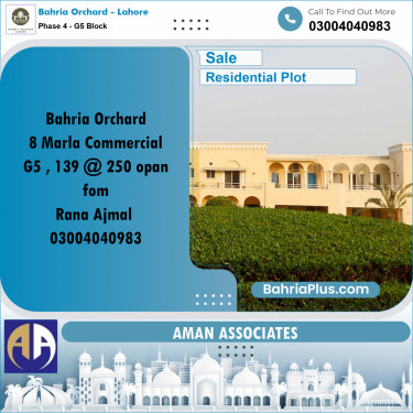 Residential Plot for Sale in Phase 4 - G5 Block -  Bahria Orchard, Lahore - (BP-272641)