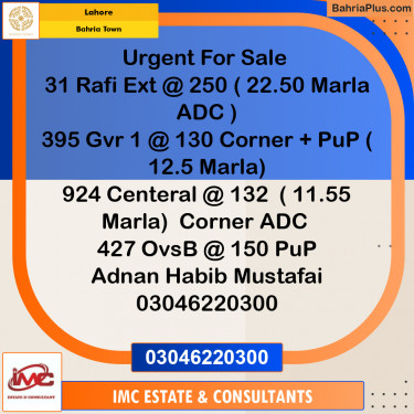 Residential Plot for Sale in Bahria Town, Lahore - (BP-272650)