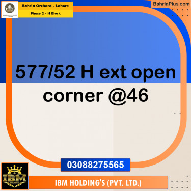 5 Marla Residential Plot for Sale in Phase 2 - H Block -  Bahria Orchard, Lahore - (BP-272803)