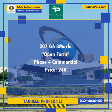8 Marla Commercial Plot for Sale in Phase 4 - G6 Commercial -  Bahria Orchard, Lahore - (BP-272814)