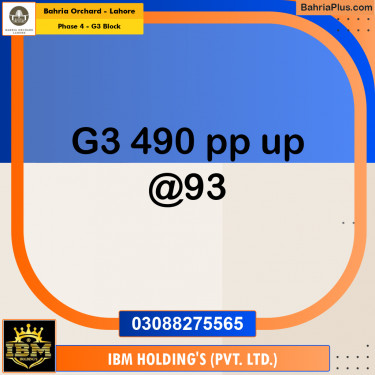 10 Marla Residential Plot for Sale in Phase 4 - G3 Block -  Bahria Orchard, Lahore - (BP-272824)