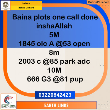 Residential Plot for Sale in Bahria Orchard, Lahore - (BP-272828)