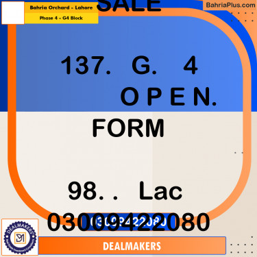 10 Marla Residential Plot for Sale in Phase 4 - G4 Block -  Bahria Orchard, Lahore - (BP-272839)