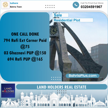 Residential Plot for Sale in Bahria Town, Lahore - (BP-272940)