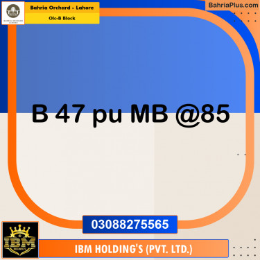 8 Marla Residential Plot for Sale in OLC-B Block -  Bahria Orchard, Lahore - (BP-272959)