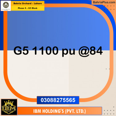10 Marla Residential Plot for Sale in Phase 4 - G5 Block -  Bahria Orchard, Lahore - (BP-272968)