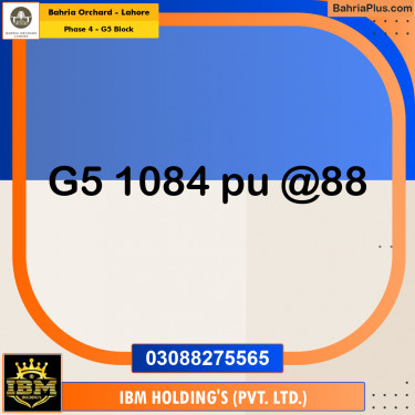 10 Marla Residential Plot for Sale in Phase 4 - G5 Block -  Bahria Orchard, Lahore - (BP-272969)