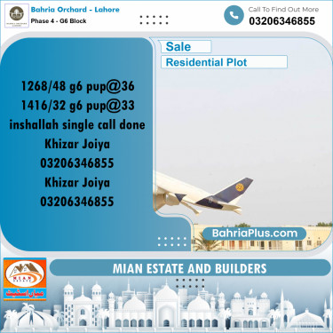 5 Marla Residential Plot for Sale in Phase 4 - G6 Block -  Bahria Orchard, Lahore - (BP-272982)