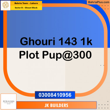 1 Kanal Residential Plot for Sale in Sector B - Ghouri Block -  Bahria Town, Lahore - (BP-273008)
