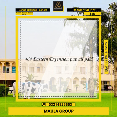 6.66 Marla Residential Plot for Sale in Phase 1 - Eastern District Ext. II -  Bahria Orchard, Lahore - (BP-273134)