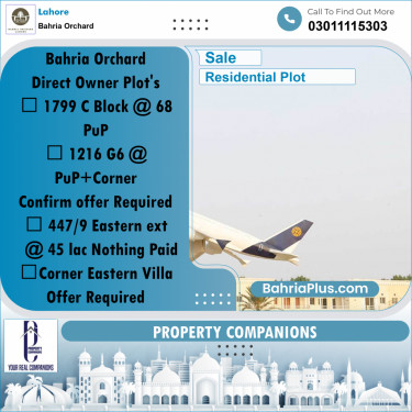 Residential Plot for Sale in Bahria Orchard, Lahore - (BP-273172)