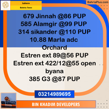 Residential Plot for Sale in Bahria Town, Lahore - (BP-273191)