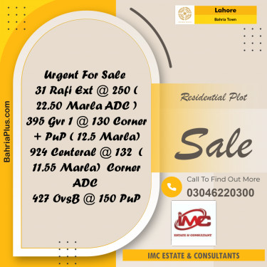 Residential Plot for Sale in Bahria Town, Lahore - (BP-273305)