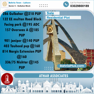 10 Marla Residential Plot for Sale in Sector C - Gulbahar Block -  Bahria Town, Lahore - (BP-273329)